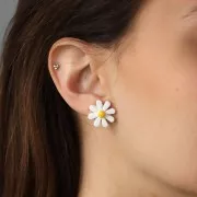 Cabujón flor resina 16 mm - Rosa claro - Azul cielo x1