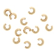 Tapanudos de cuentas, aplastables, 3 mm - Gold Filled (oro laminado) x20