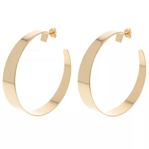Pendientes de aro ancho 57 mm - Dorado x2