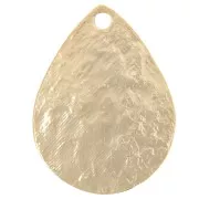 Dije de gota martillada 17,5x13 mm - Dorado con oro fino x1