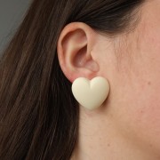 Cabujón corazón 25,5x27 mm en resina opaca - Rojo oscuro x1