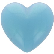Cabujón corazón 25,5x27 mm en resina opaca - Perla azul claro x1