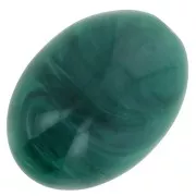 Cabujón ovalado de resina 14x10 mm - Verde botella jaspeado x1