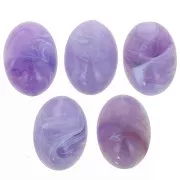 Cabujón ovalado de 18 x 13 mm de resina - Lavanda veteada x1