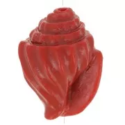 17x12 mm perla de concha de plástico - Burdeos x1