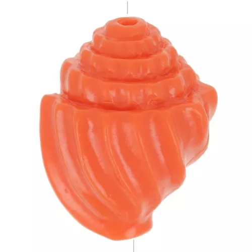 17x12 mm perla de concha de plástico - Naranja coral x1