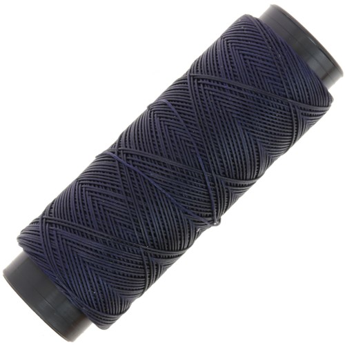 Slam Cord hilo plano de poliéster encerado para micro macramé 0,6 mm - Azul noche x100m