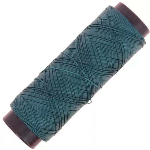 Slam Cord hilo plano de poliéster encerado para micro macramé 0,6 mm - Verde pato x100m