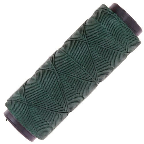 Slam Cord hilo plano de poliéster encerado para micro macramé 0,6 mm - Verde oscuro x100m