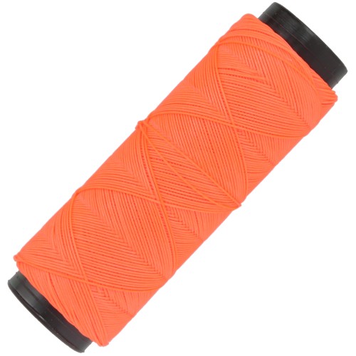 Slam Cord hilo plano de poliéster encerado para micro macramé 0,6 mm - Naranja fluorescente x100m