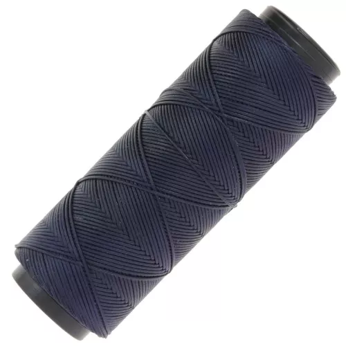 Slam Cord hilo plano de poliéster encerado para micro macramé 0,8 mm - Azul noche x100m