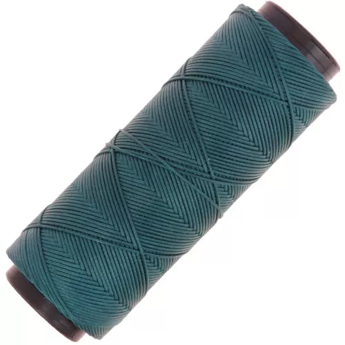 Slam Cord hilo plano de poliéster encerado para micro macramé 0,8 mm - Verde pato x100m