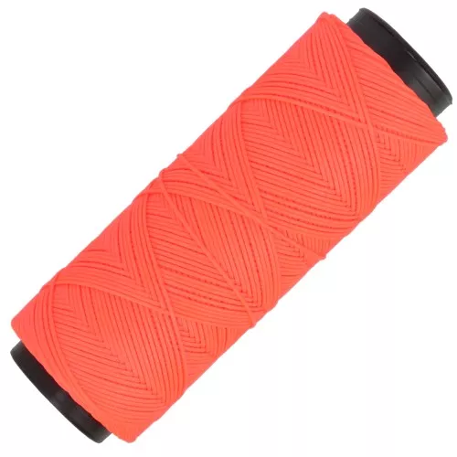 Slam Cord hilo plano de poliéster encerado para micro macramé 0,8 mm - Naranja fluorescente x100m