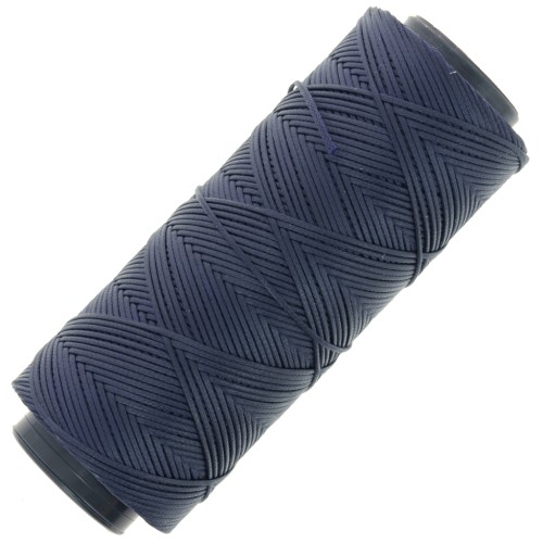 Hilo plano de poliéster encerado - Slam Cord para micro macramé 1 mm - Azul medianoche x100m