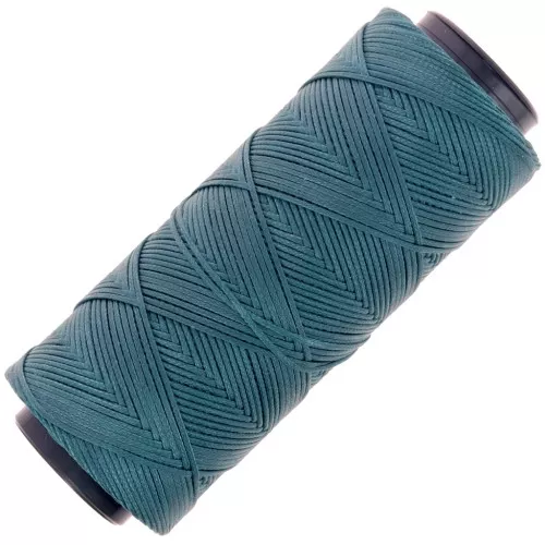 Hilo plano de poliéster encerado - Slam Cord para micro macramé 1 mm - Verde pato x100m