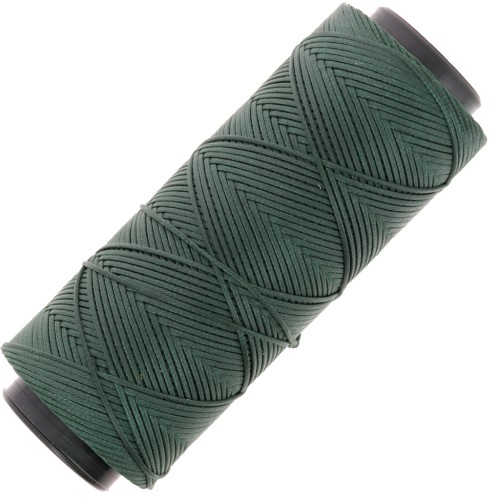 Hilo plano de poliéster encerado - Slam Cord para micro macramé 1 mm - Verde oscuro x100m