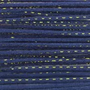 Cuerda de cola de rata de nylon de 1,8 mm con hilo metálico - Azul oscuro - Dorado x3m