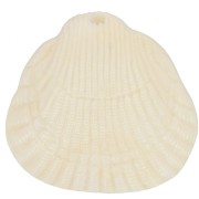 Colgante de resina de concha 34x36 mm - Crema jaspeado x1
