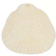 Colgante de resina de concha 34x36 mm - Crema jaspeado x1