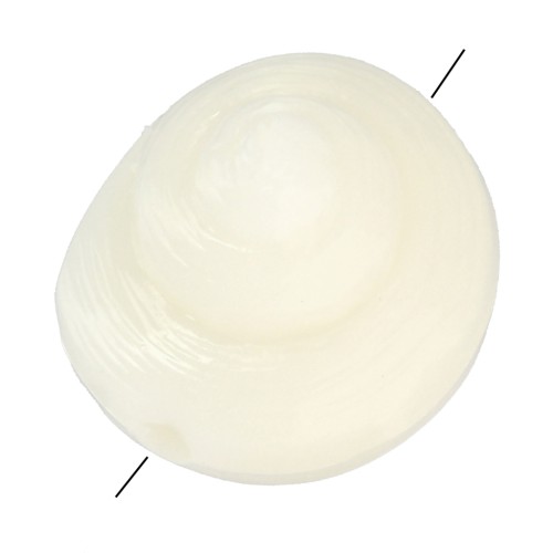 Cuenta de concha de resina de 9 mm - Crudo x6