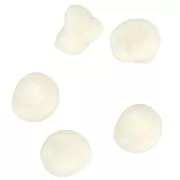 Cuenta de concha de resina de 9 mm - Crudo x6