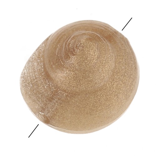 Cuenta de concha de resina 9 mm - Bronce jaspeado x6