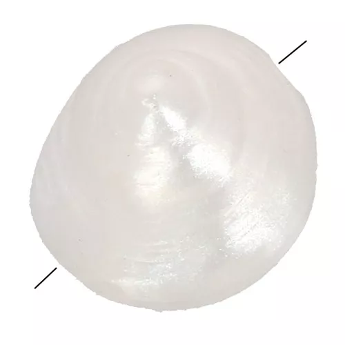 Cuenta de concha de resina 9 mm - Blanco nacarado x6