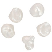 Cuenta de concha de resina 9 mm - Blanco nacarado x6