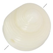 Cuenta de concha de resina 12 mm - Crudo x5