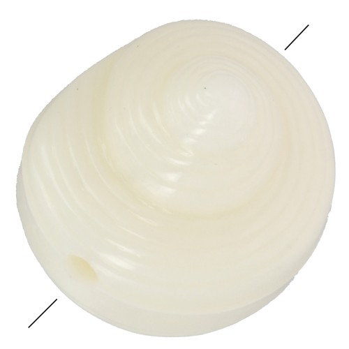 Cuenta de concha de resina 12 mm - Crudo x5