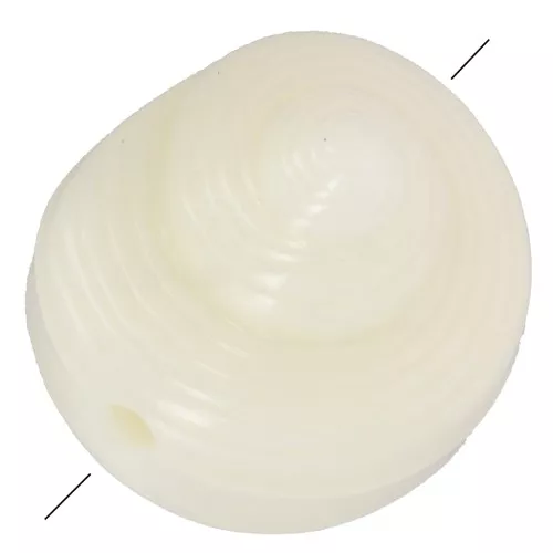 Cuenta de concha de resina 12 mm - Crudo x5