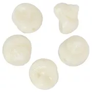 Cuenta de concha de resina 12 mm - Crudo x5