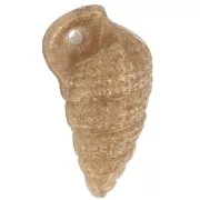 Colgante concha 18x11 mm en resina opaca - Bronce jaspeado