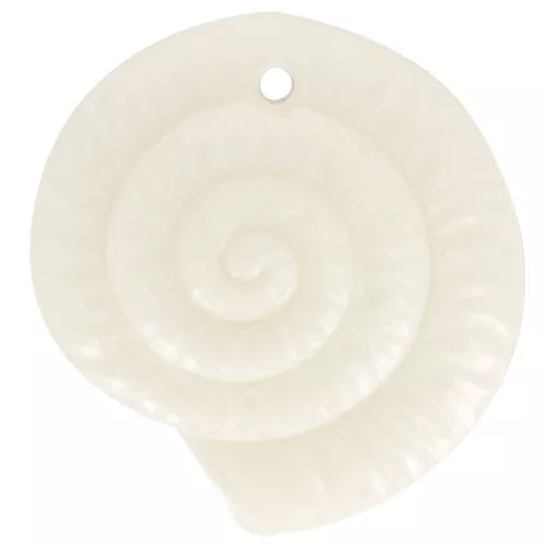 Colgante de concha de 21 mm en resina opaca - Crudo x1