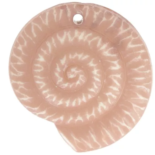 Colgante de concha de 21 mm en resina opaca - Marrón claro x1