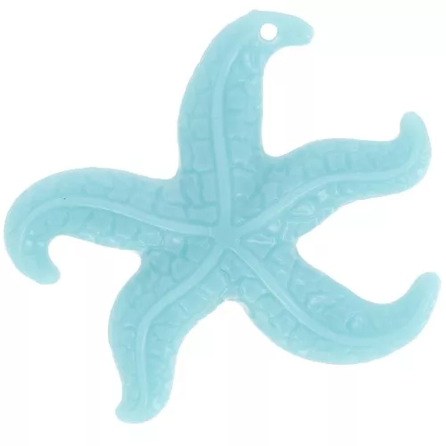 Colgante estrella de mar de resina 26x30 mm - Turquesa x1