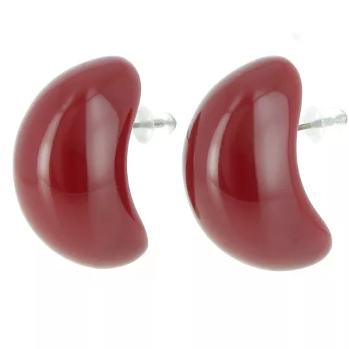 Pendientes gota resina opaca 28x16 mm - Burdeos x2