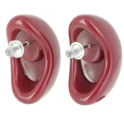 Pendientes gota resina opaca 28x16 mm - Burdeos x2