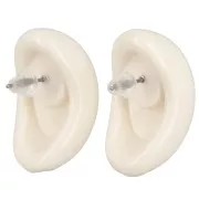 Pendientes gota resina opaca 28x16 mm - Crudo x2