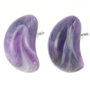 Pendientes gota resina opaca 28x16 mm - Morado oscuro jaspeado x2|raw }}