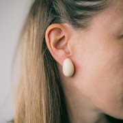 Pendientes gota resina opaca 28x16 mm - Morado oscuro jaspeado x2