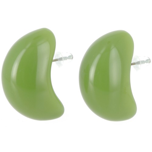 Pendientes gota resina opaca 28x16 mm - Verde aguacate x2