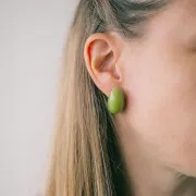Pendientes gota resina opaca 28x16 mm - Verde aguacate x2