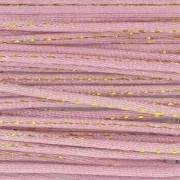 Cordón de nailon tipo «cola de rata» de 1,8 mm con hilo metalizado - Rosa - Dorado x2.9m