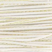 Blanco - Cordon queue de rat nylon 1.8 mm avec fil métalissé - Blanc - Doré x3m Cordon queue de rat nylon 1.8 mm avec fil métalissé - Blanc - Doré x3m