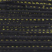 Cordón de cola de rata de nylon de 1,8 mm con hilo metálico - Negro - Dorado x3m