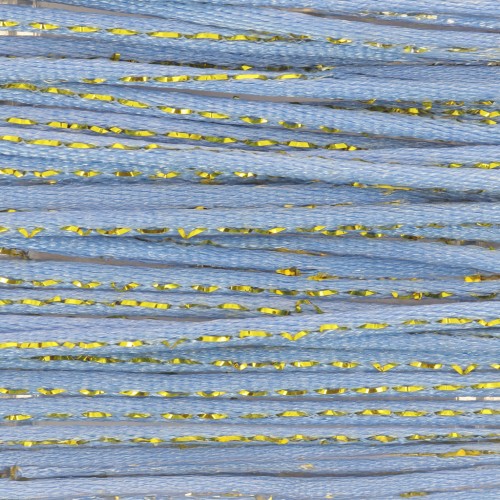 Cuerda de cola de rata de nylon de 1,8 mm con hilo metálico - Azul claro - Dorado x3m