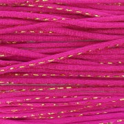 Cordón de cola de rata de nylon de 1,8 mm con hilo metálico - Fucsia - Dorado x3m|raw }}