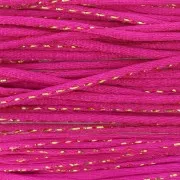 Fuschia - Cordon queue de rat nylon 1.8 mm avec fil métalissé - Fuchsia - Doré x3m Cordon queue de rat nylon 1.8 mm avec fil métalissé - Fuchsia - Doré x3m