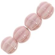 Cuentas de cerámica calabaza 13 mm - Rosa claro iridiscente x10